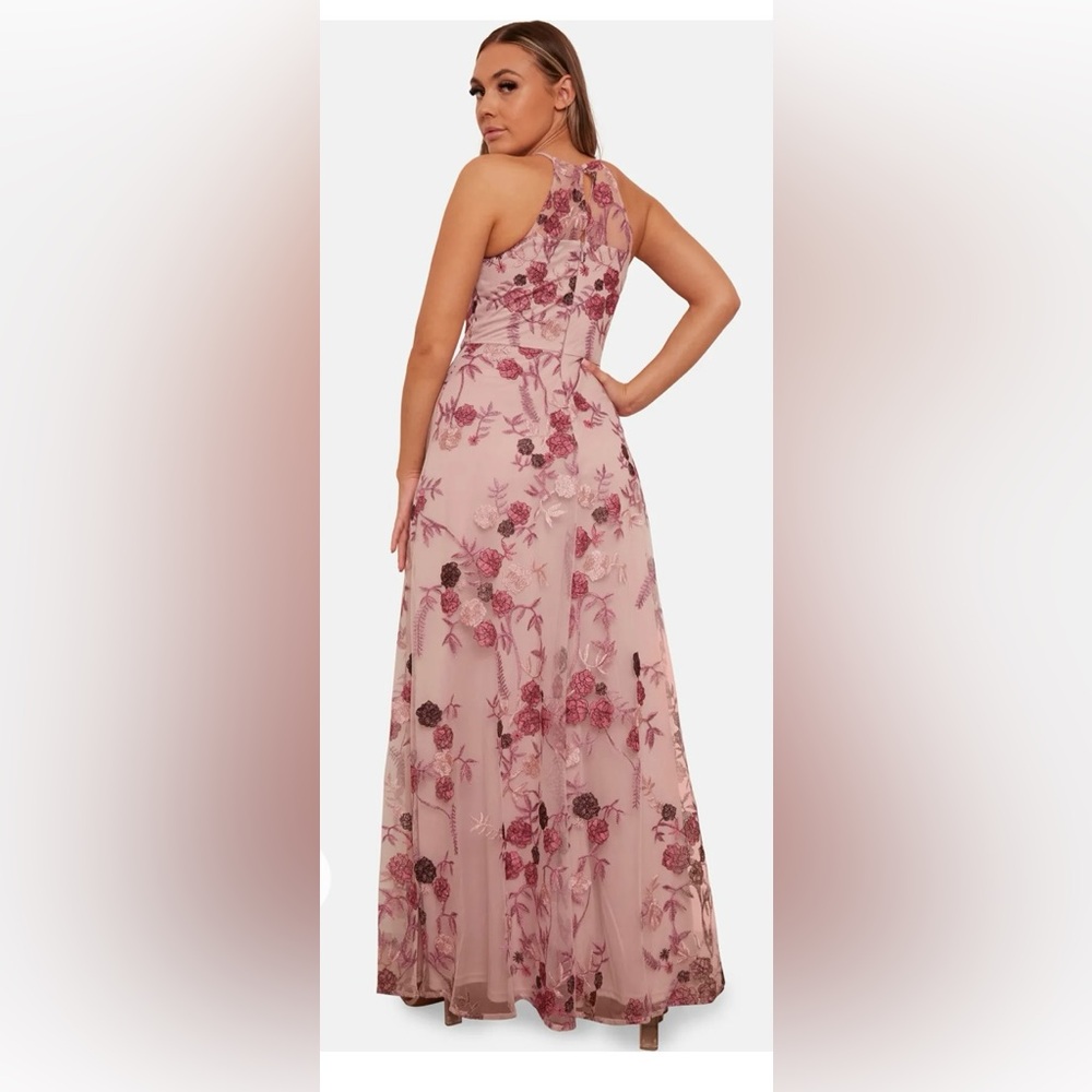 Chi Chi London Floral-embroidered woven maxi dress Pink - Picture 6 of 9